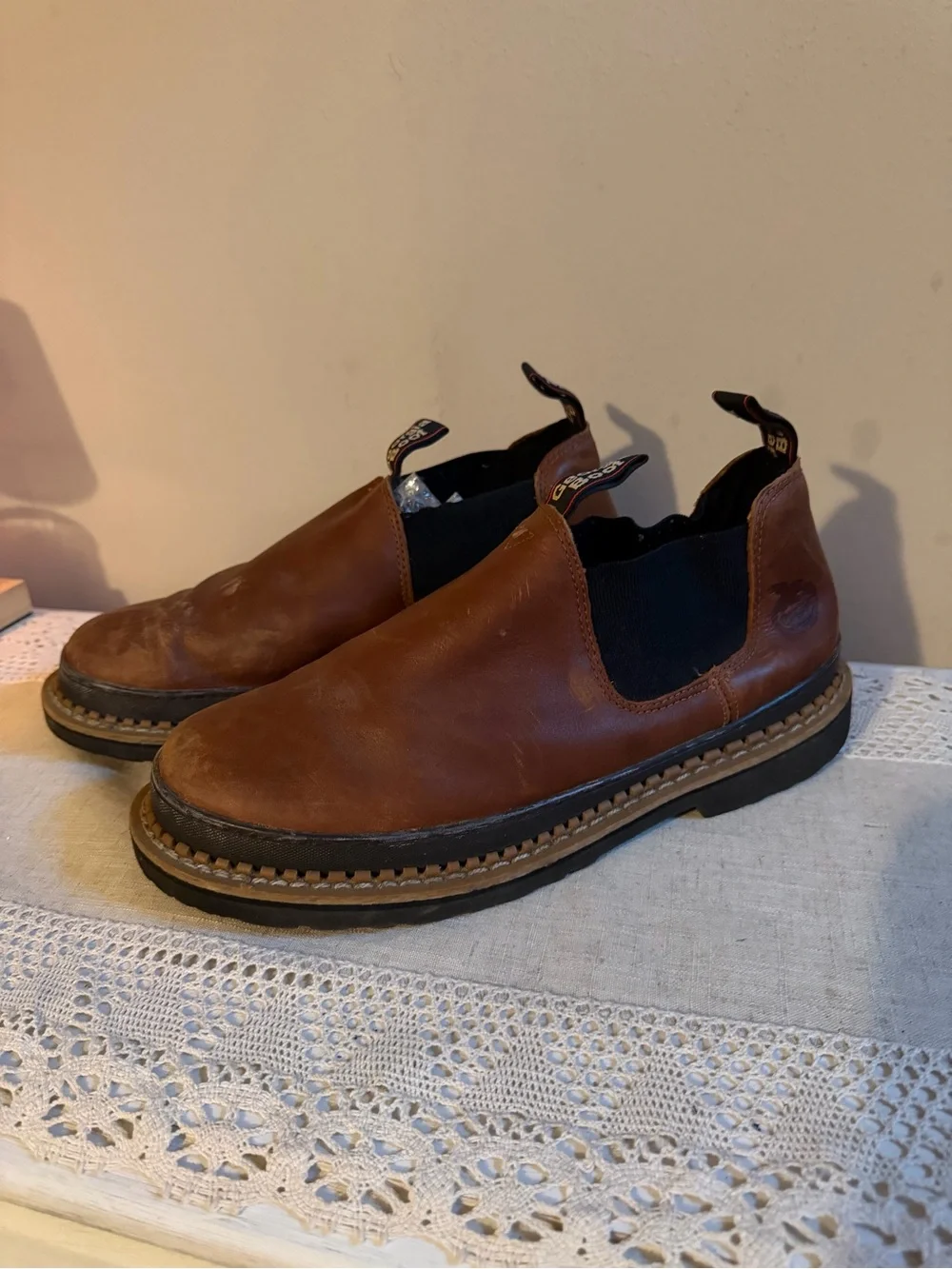 Georgia Boot Revamp Romeo Soft Toe Work Boot Brown Mens Size 13 W
